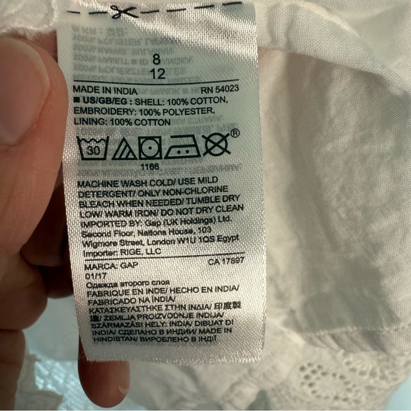 GAP White cotton Midi Skirt with Lace Hem, cottage core, coastal grandma, - Picture 7 of 10